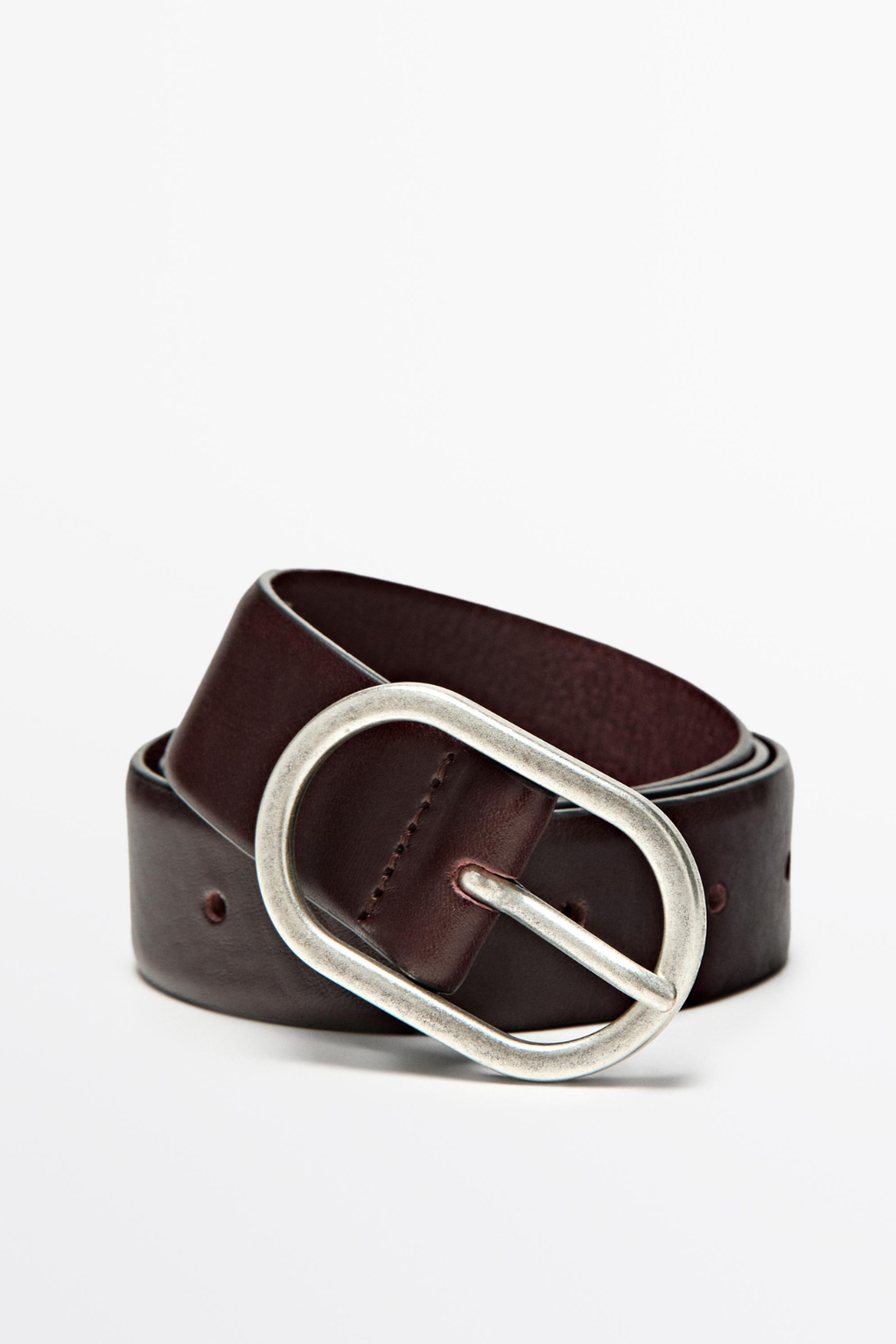 CEINTURE BOUCLE OVALE EN CUIR NAPPA