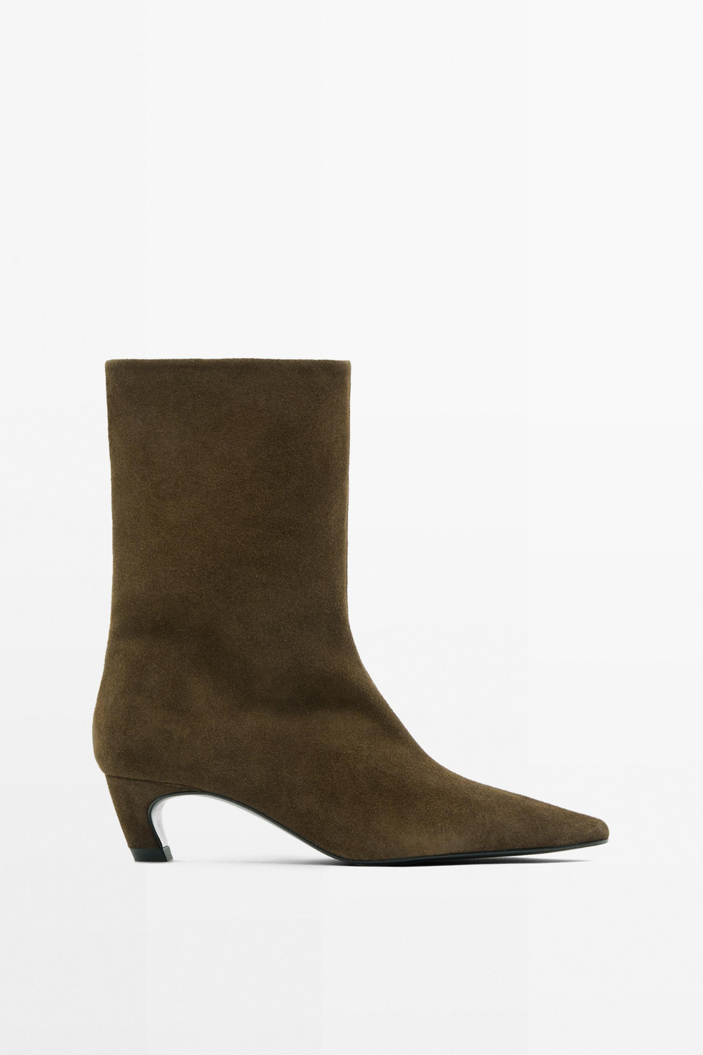 BOTTINES CROÛTE DE CUIR TALON