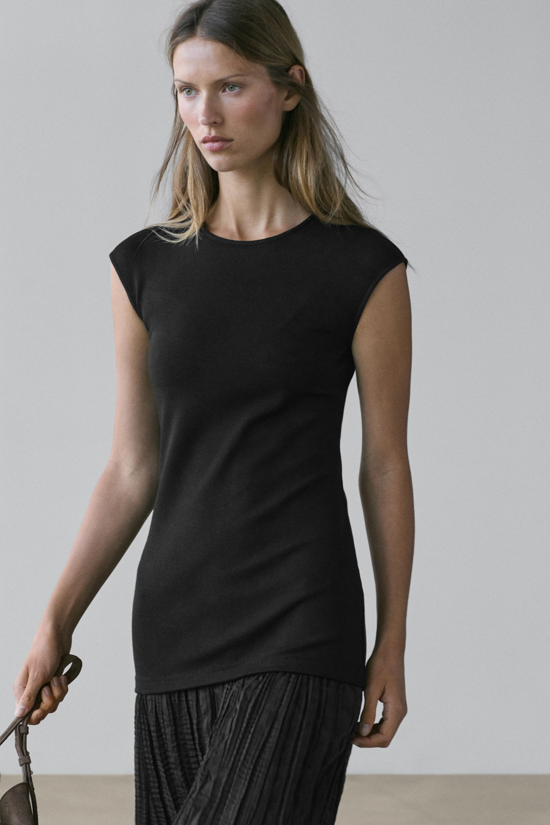 ROBE LONGUE COMBINÉE PLISSÉE