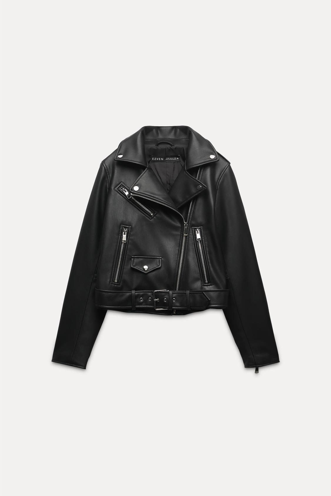 BIKERJACKE MIT GÜRTEL IN LEDEROPTIK