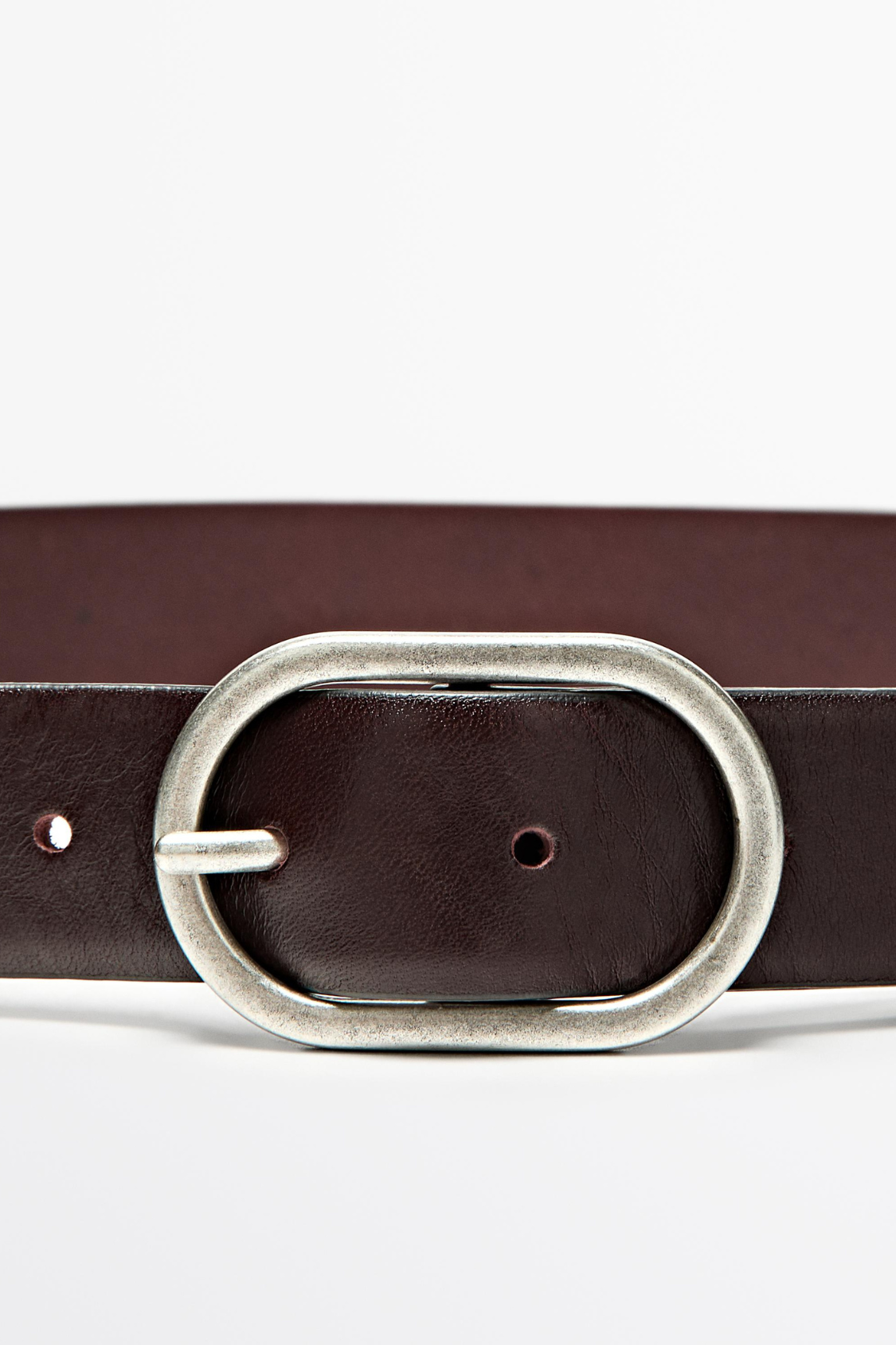 CEINTURE BOUCLE OVALE EN CUIR NAPPA