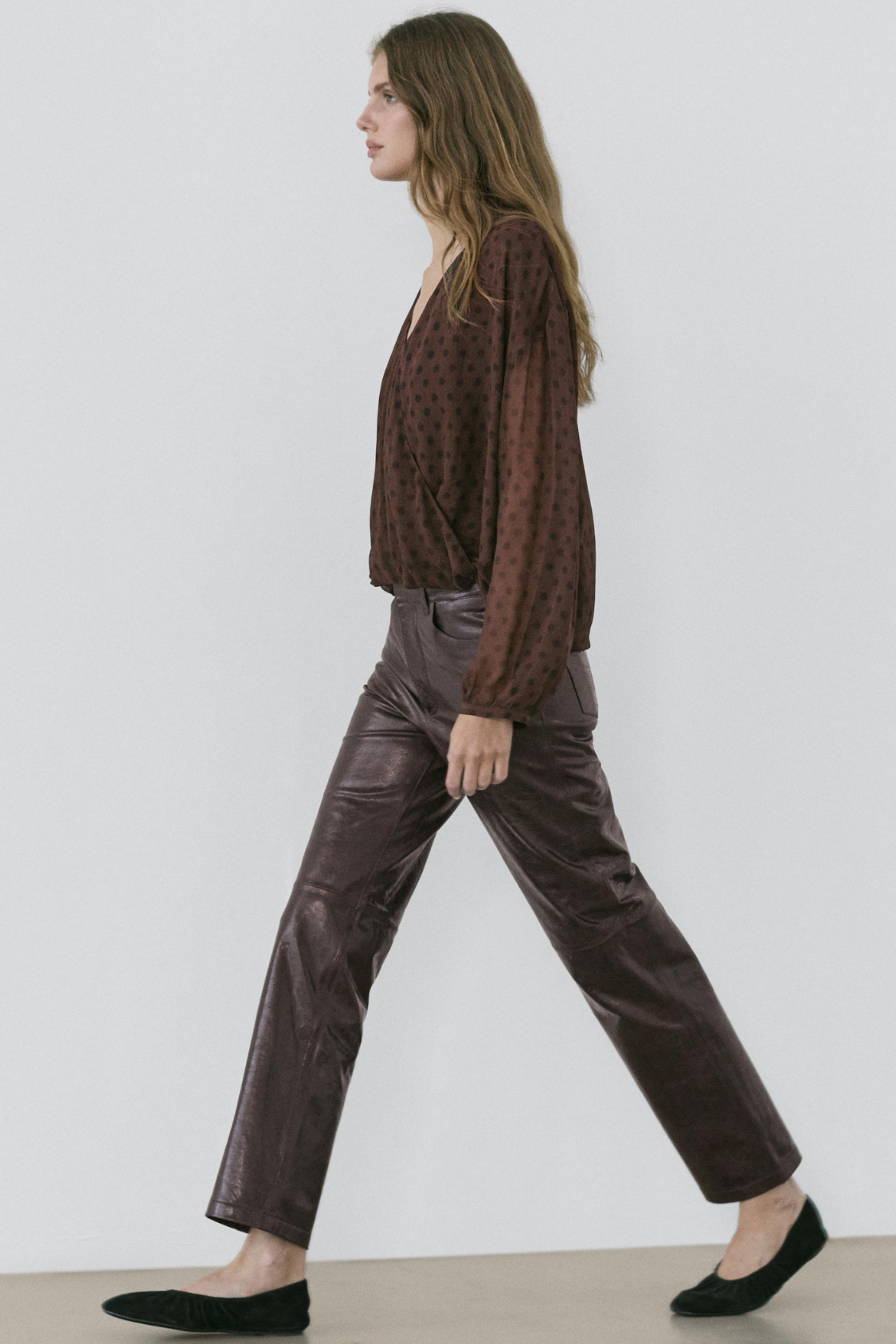 BLOUSE FLUIDE CACHE-CŒUR À POIS