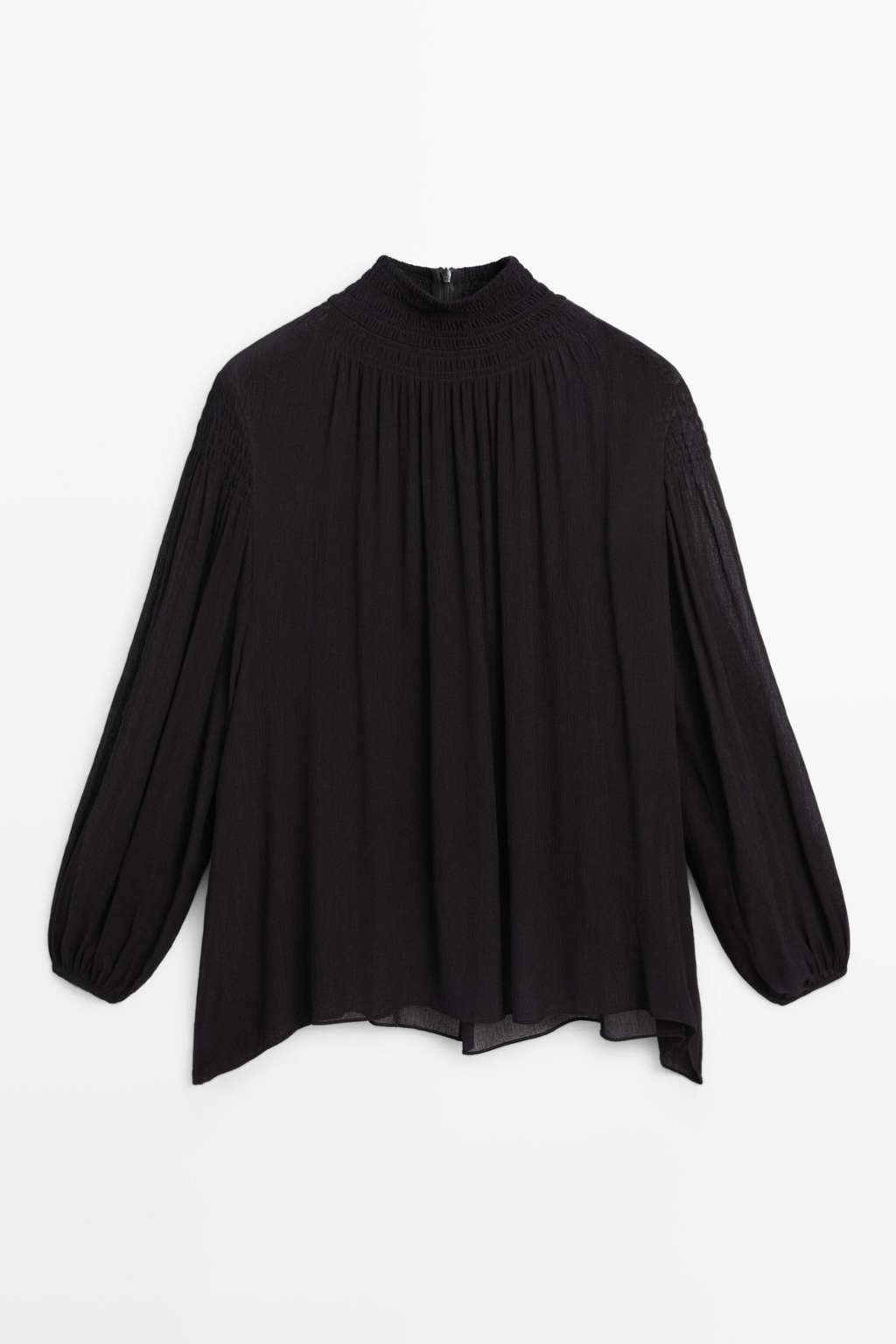 BLOUSE FLUIDE À COL CONTRASTANT