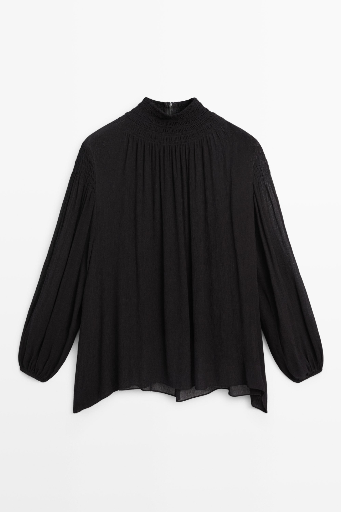 BLOUSE FLUIDE À COL CONTRASTANT