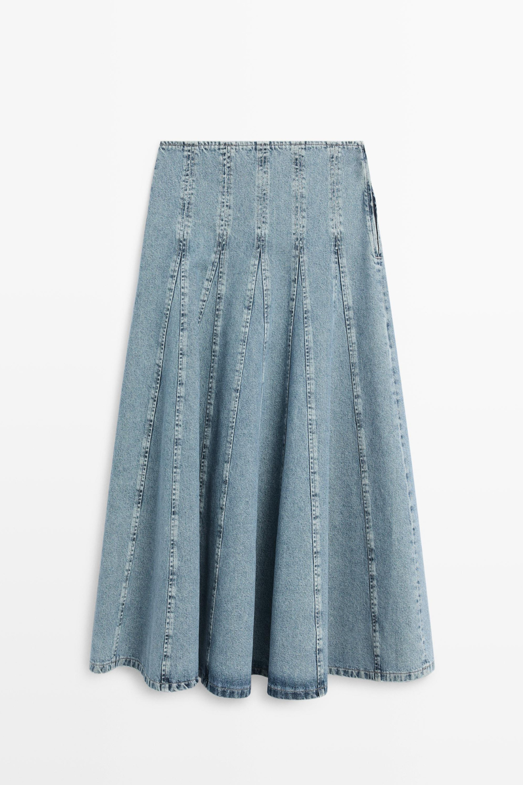 JUPE MIDI GODET EN JEAN