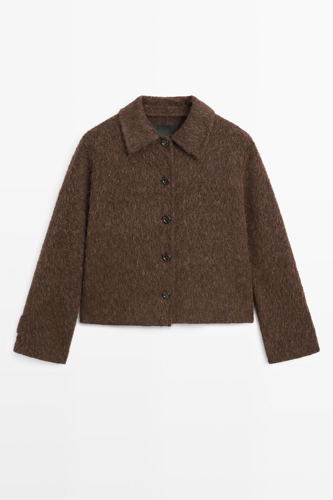 VESTE À COL CHEMISE EN LAINE ET EN ALPAGA