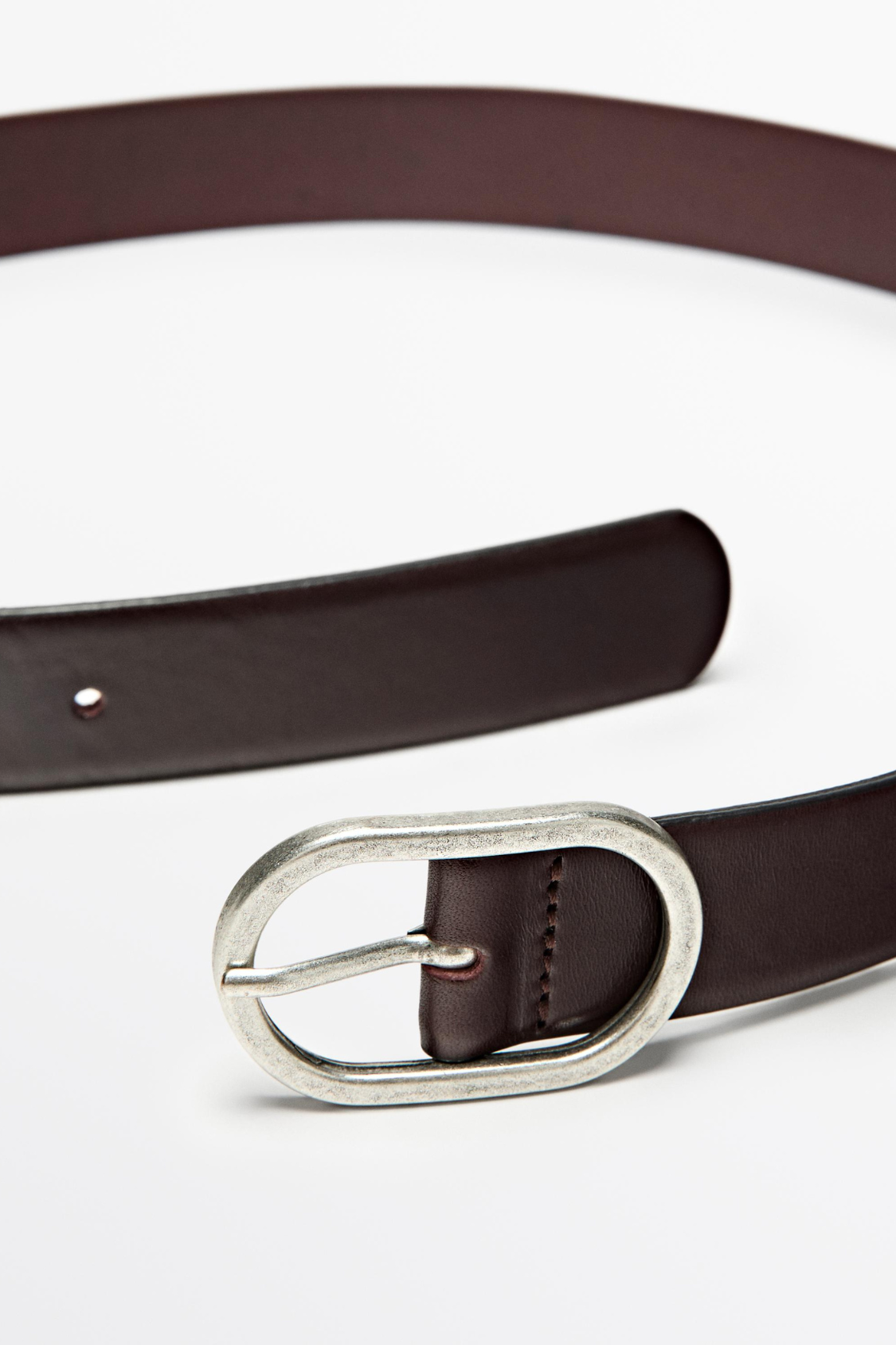 CEINTURE BOUCLE OVALE EN CUIR NAPPA