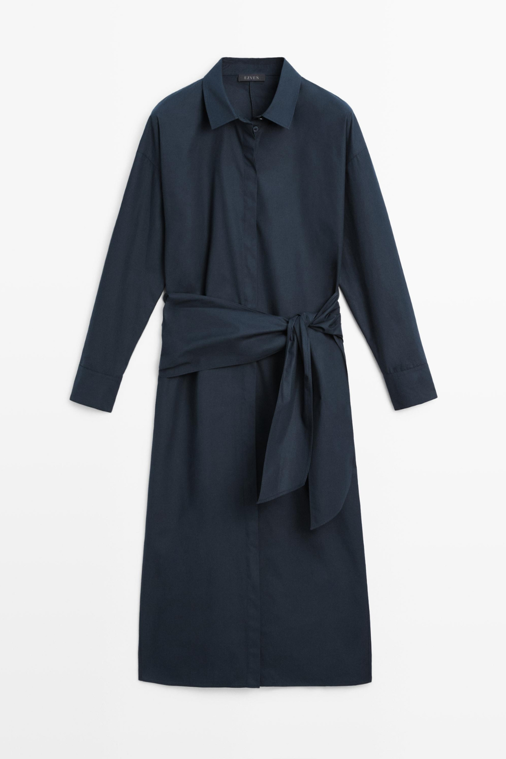 ROBE CHEMISE MIDI AVEC FOULARD