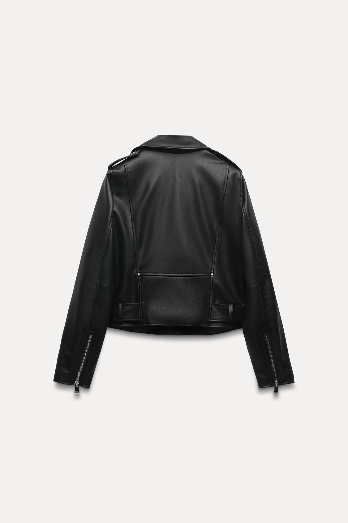 BIKERJACKE MIT GÜRTEL IN LEDEROPTIK