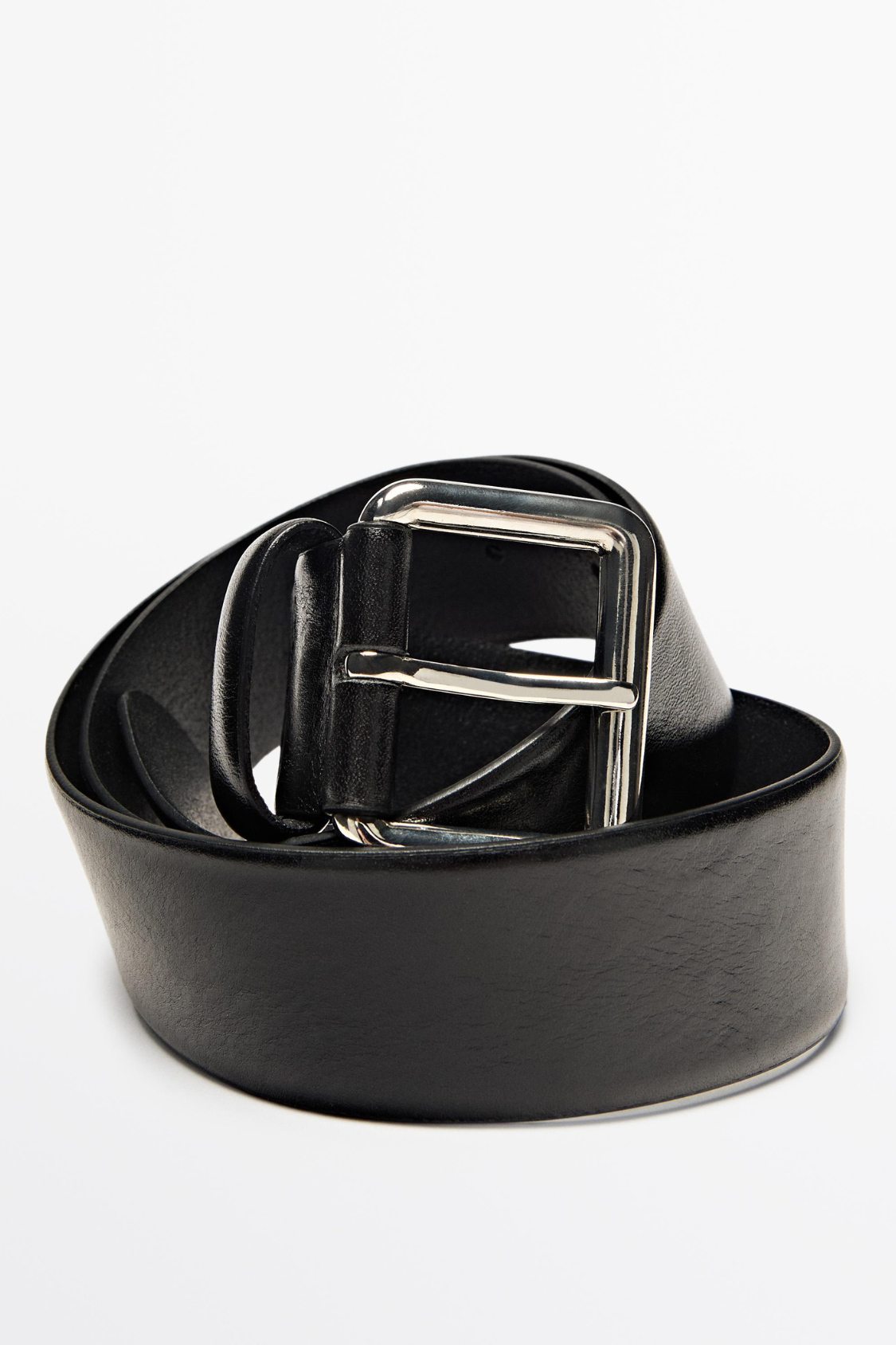 CEINTURE BOUCLE CARRÉE EN CUIR NAPPA