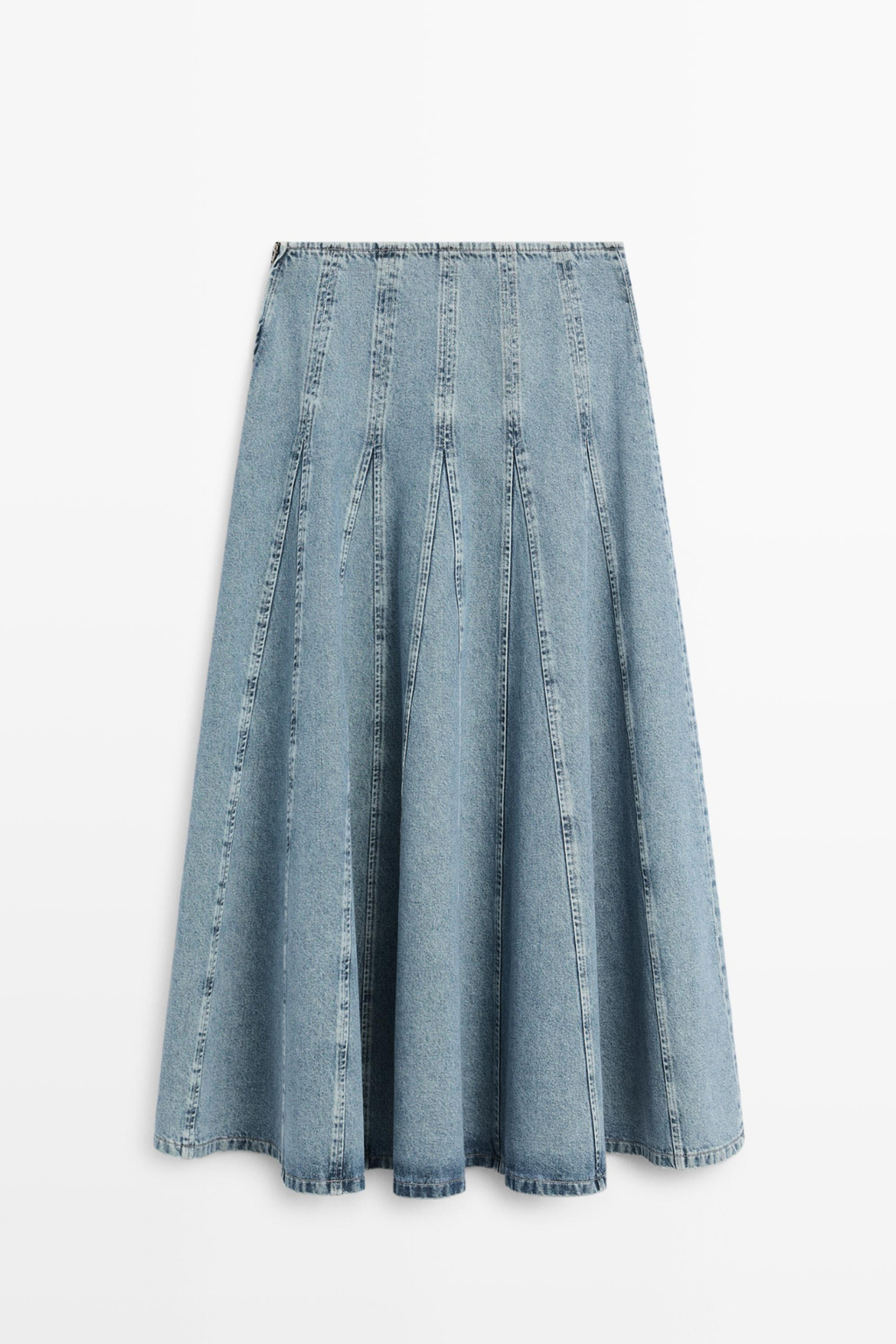 JUPE MIDI GODET EN JEAN