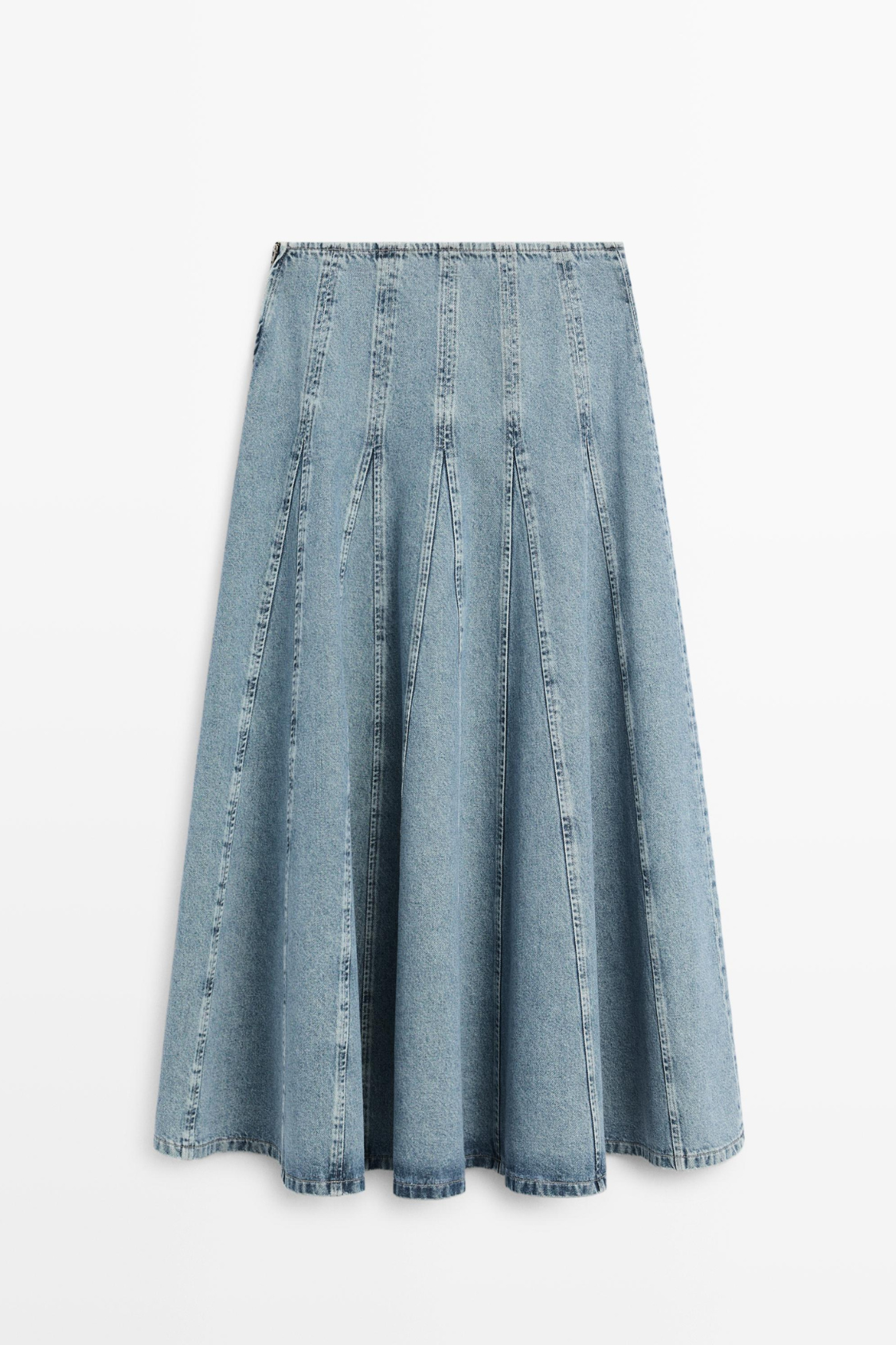 JUPE MIDI GODET EN JEAN