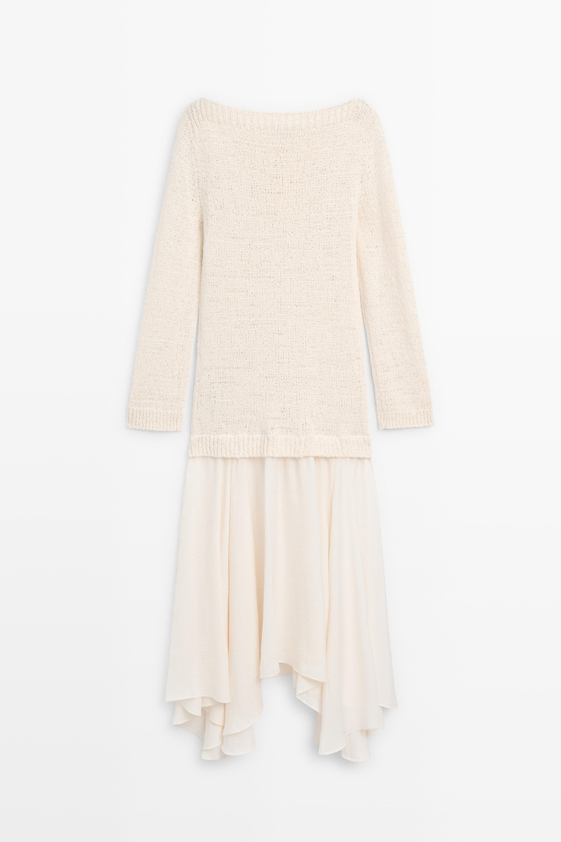 ROBE MIDI ASYMÉTRIQUE COMBINÉE
