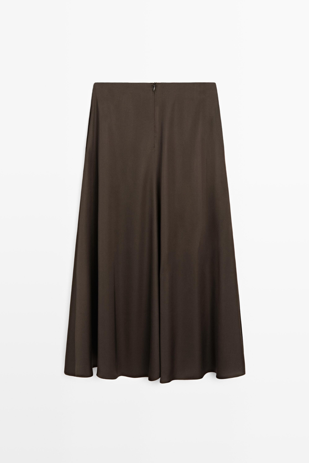 JUPE MIDI SATINÉE AVEC POCHES