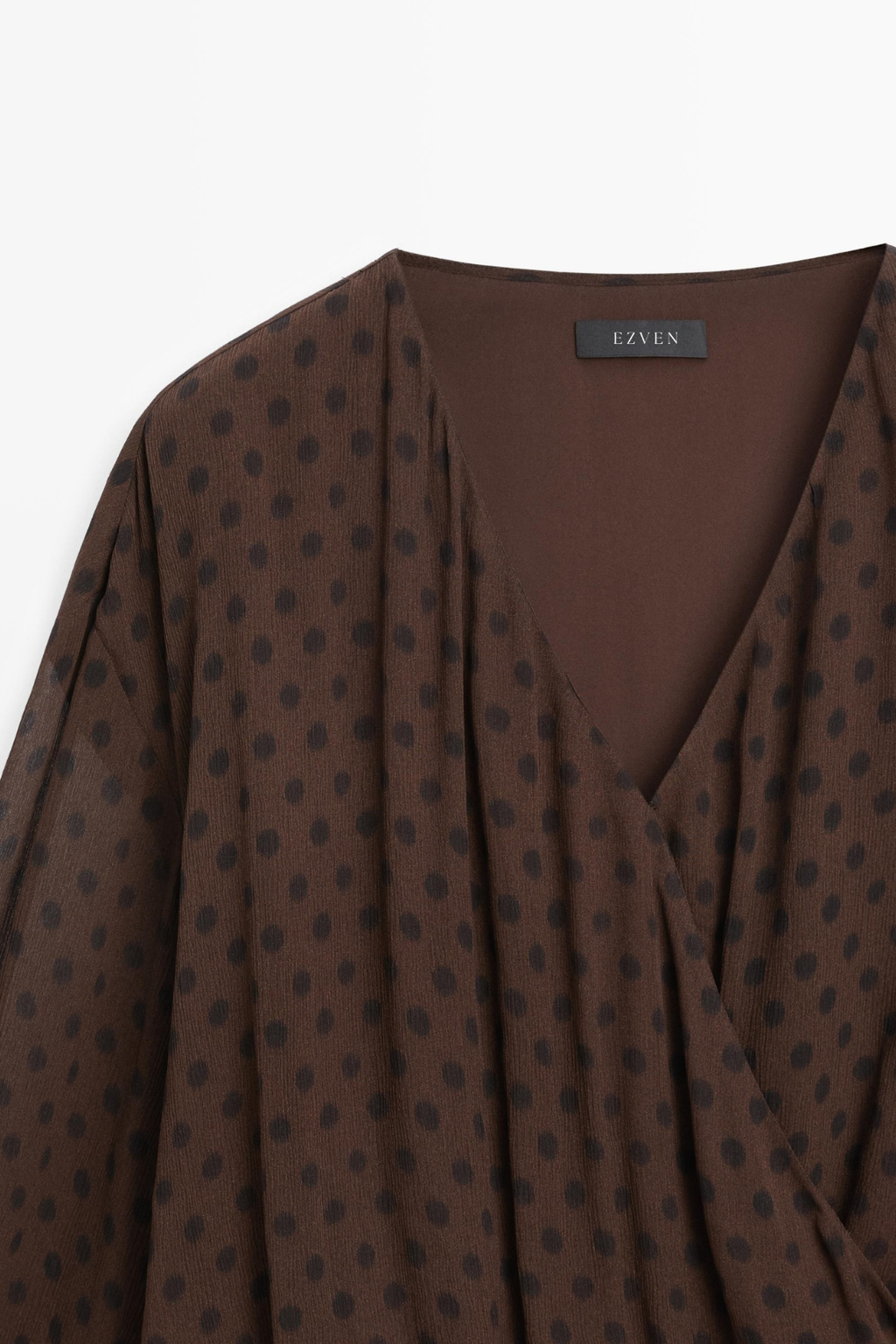 BLOUSE FLUIDE CACHE-CŒUR À POIS