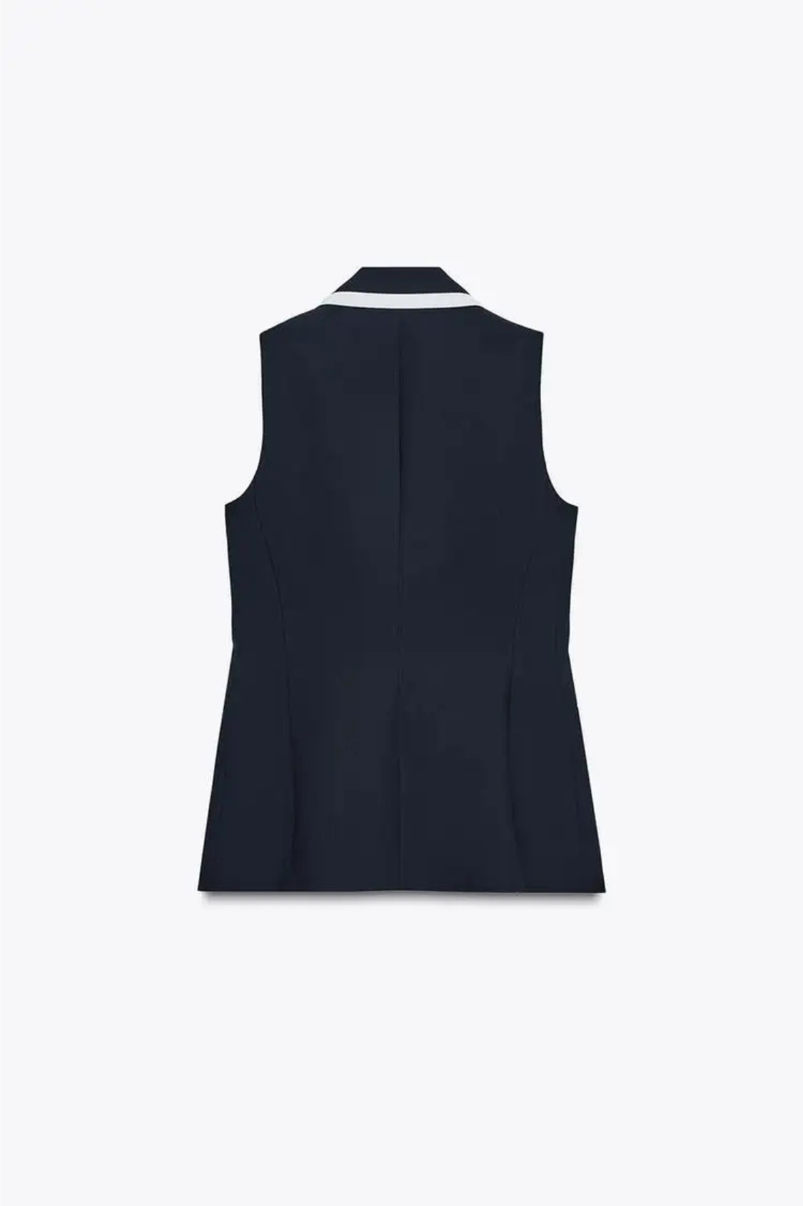 DOPPELREIHIGE WESTE MIT KONTRASTPASPILIERUNG IN SCHWARZ