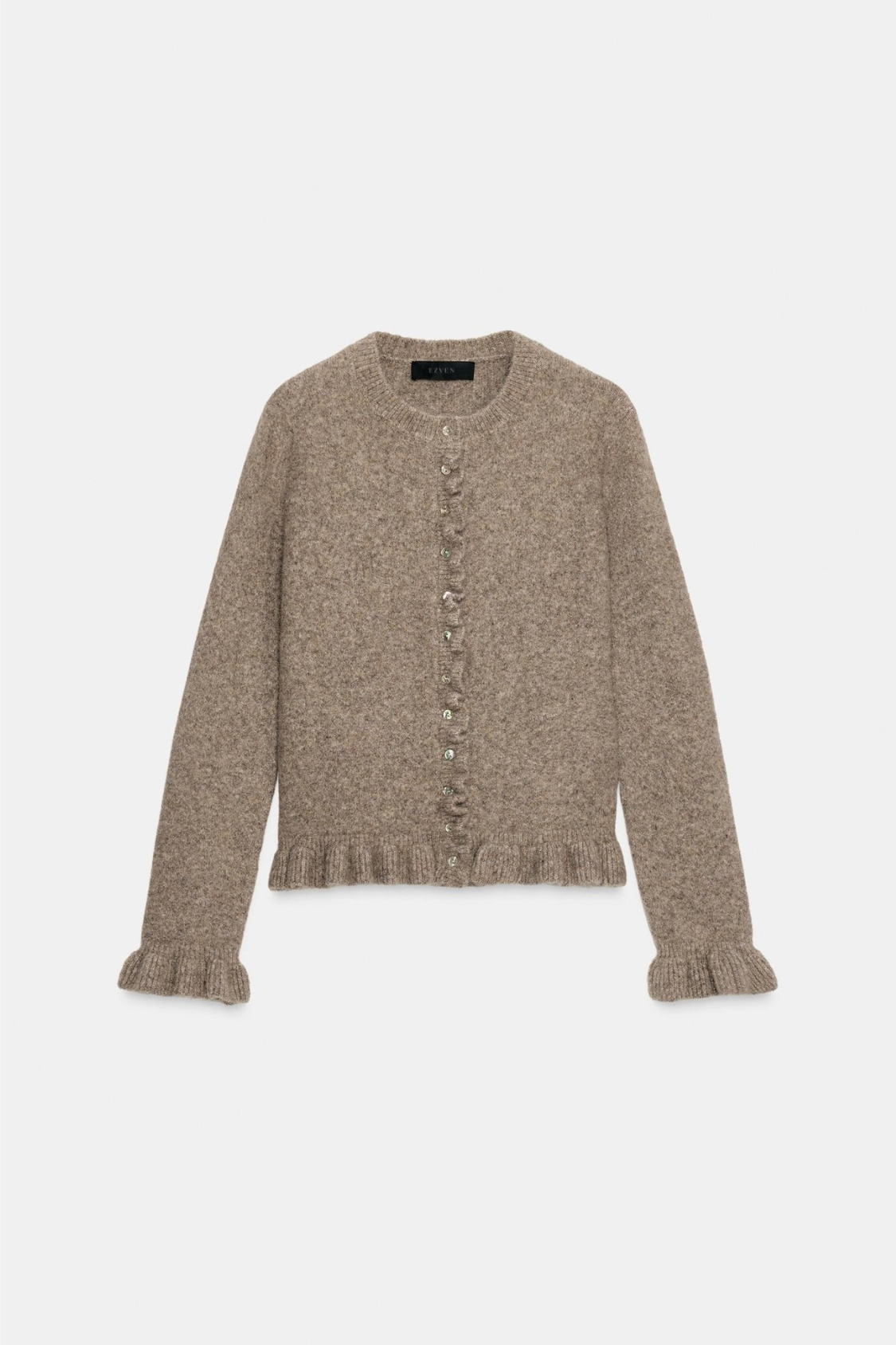 GILET EN MAILLE UNIE À VOLANTS