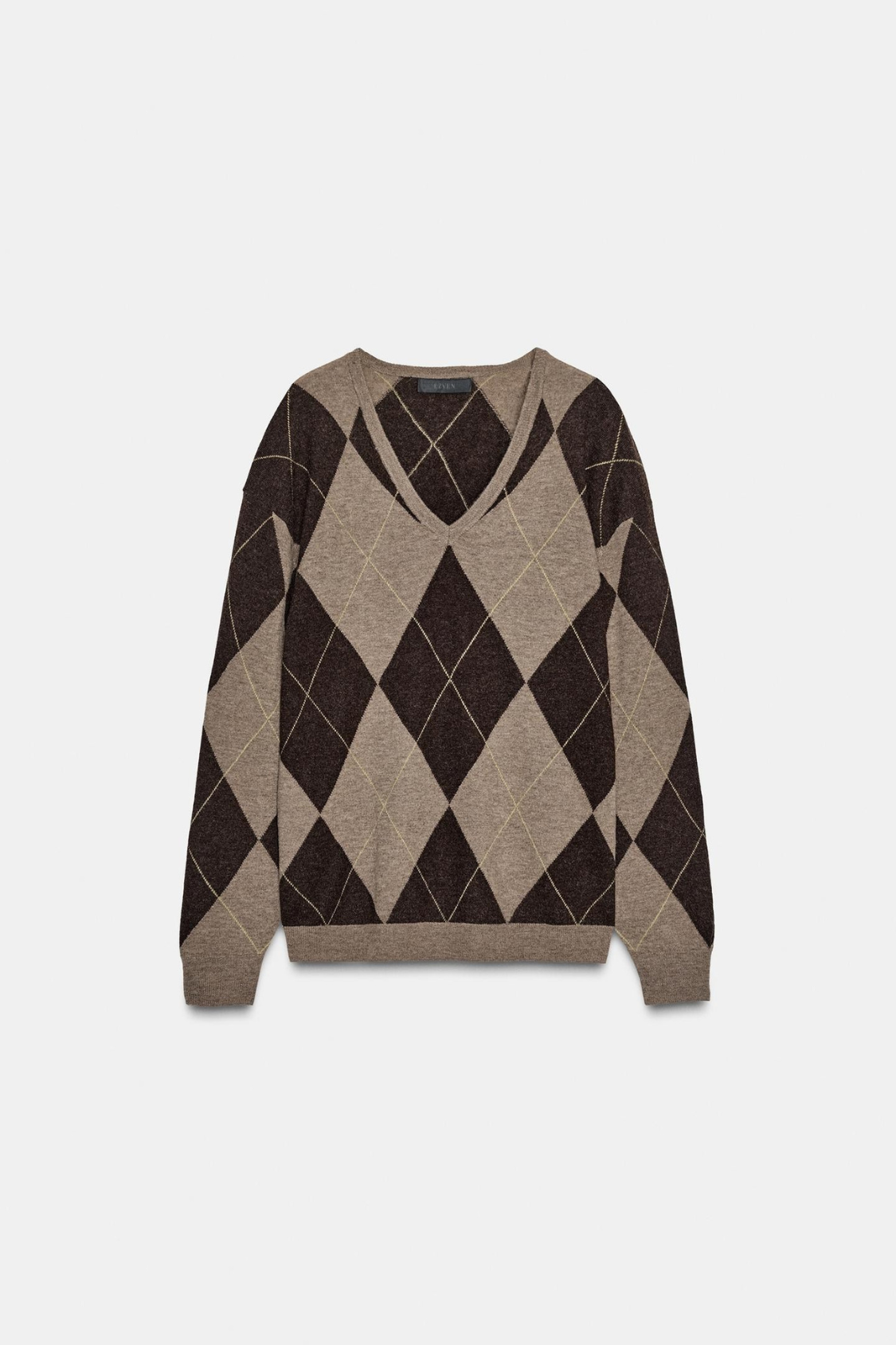 PULL 100% LAINE À LOSANGES EZ SIGNATURE
