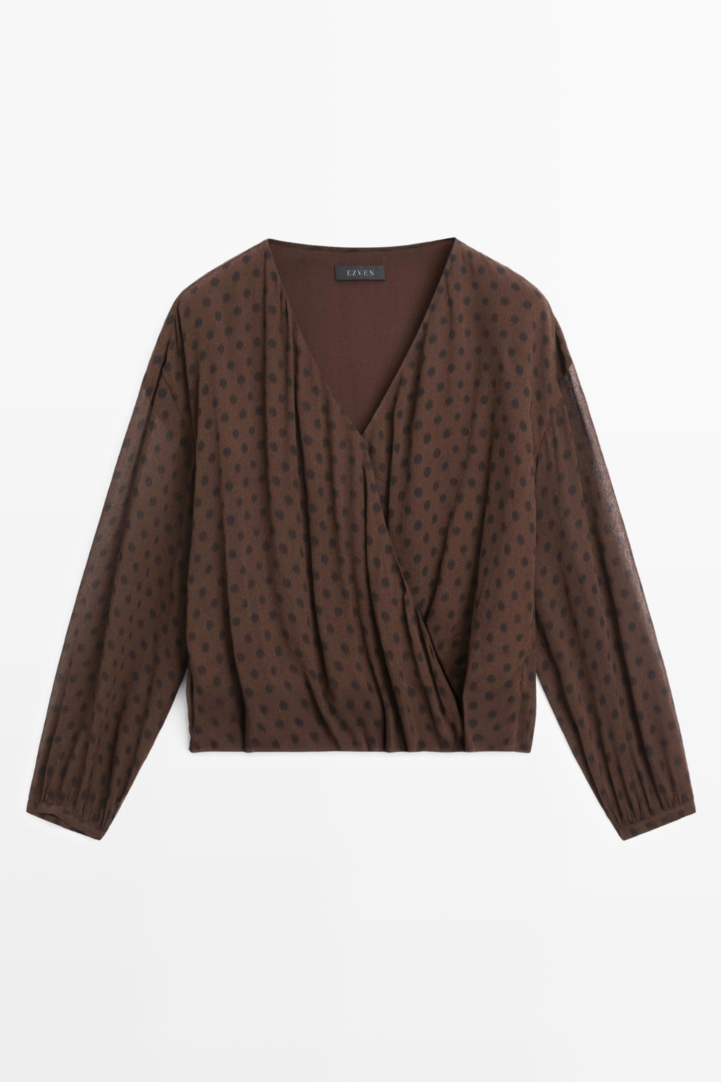 BLOUSE FLUIDE CACHE-CŒUR À POIS