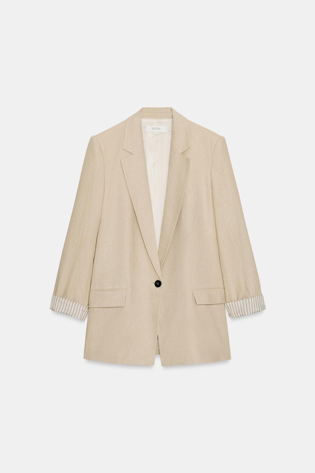 VESTE AVEC LIN À MANCHES RETROUSSÉES