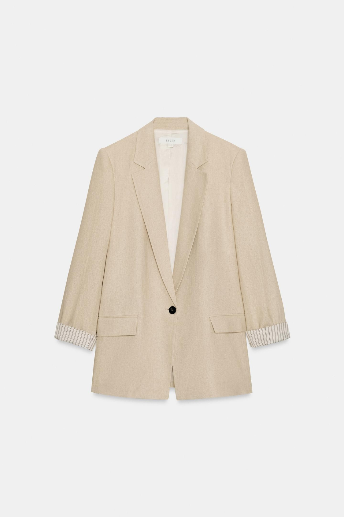 VESTE AVEC LIN À MANCHES RETROUSSÉES