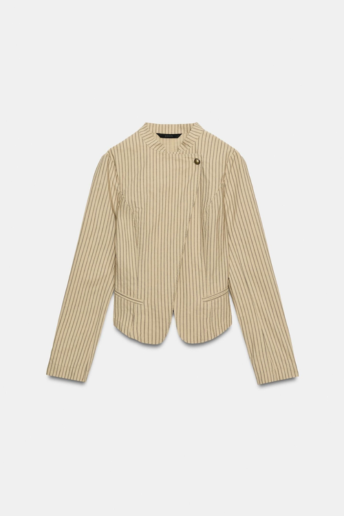 BLAZER RAYÉ À FERMETURE CROISÉE