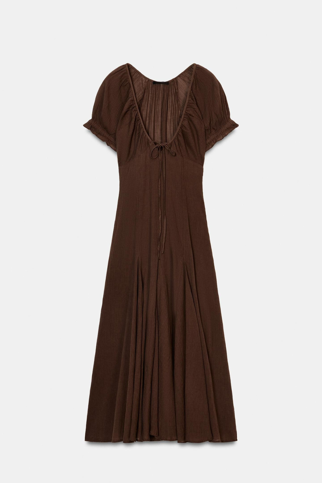 Robe mi-longue en gaze avec godets