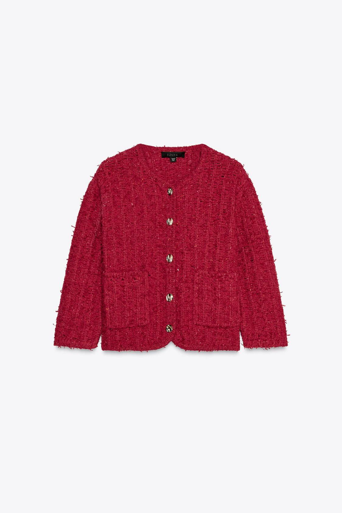 STRICKJACKE MIT 34-ÄRMELN ROT