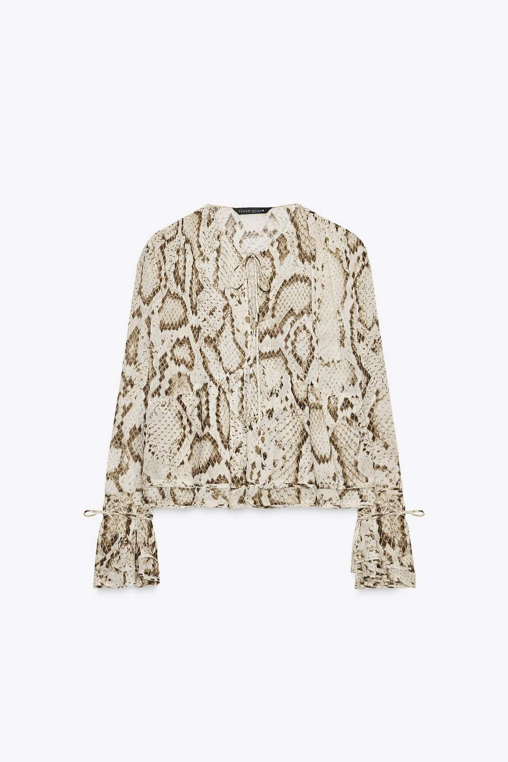 SEMI-TRANSPARENTE BLUSE MIT ANIMAL-PRINT
