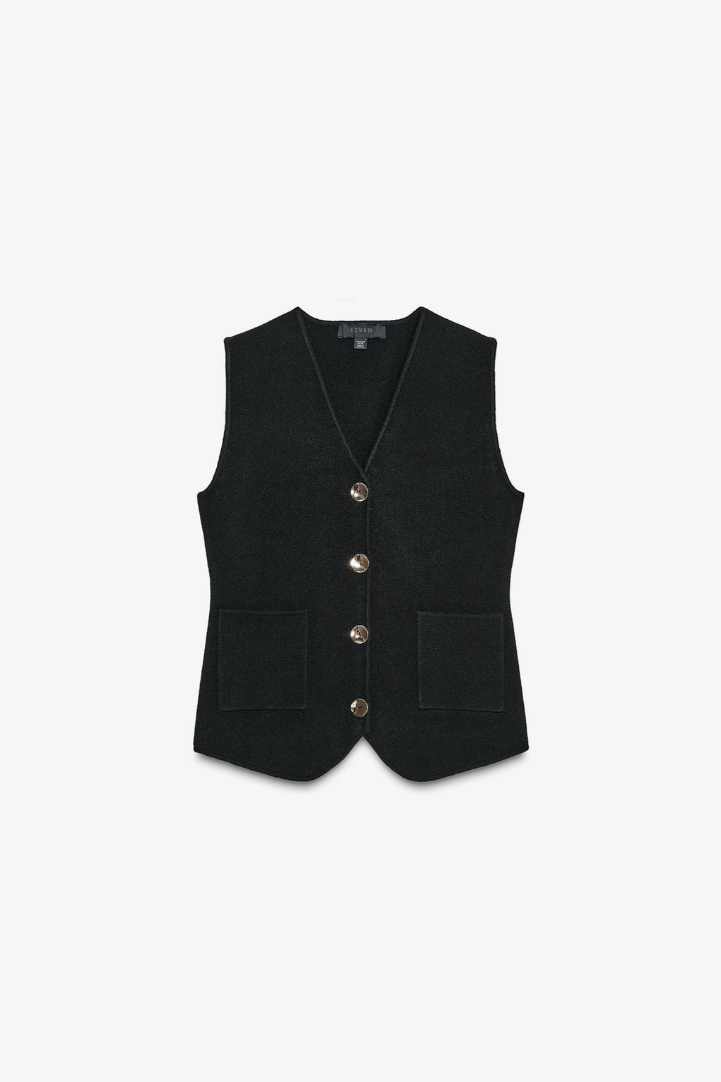 STRICKWESTE MIT KNOPFDETAIL UND V-AUSSCHNITT