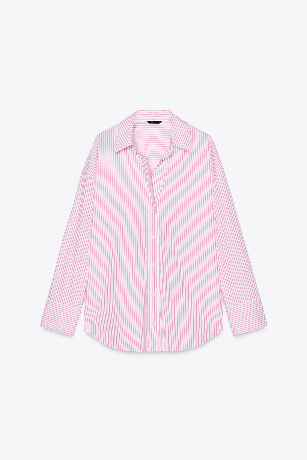 STRIPED POPLIN SHIRT MIT METALLDETAILS ROSA