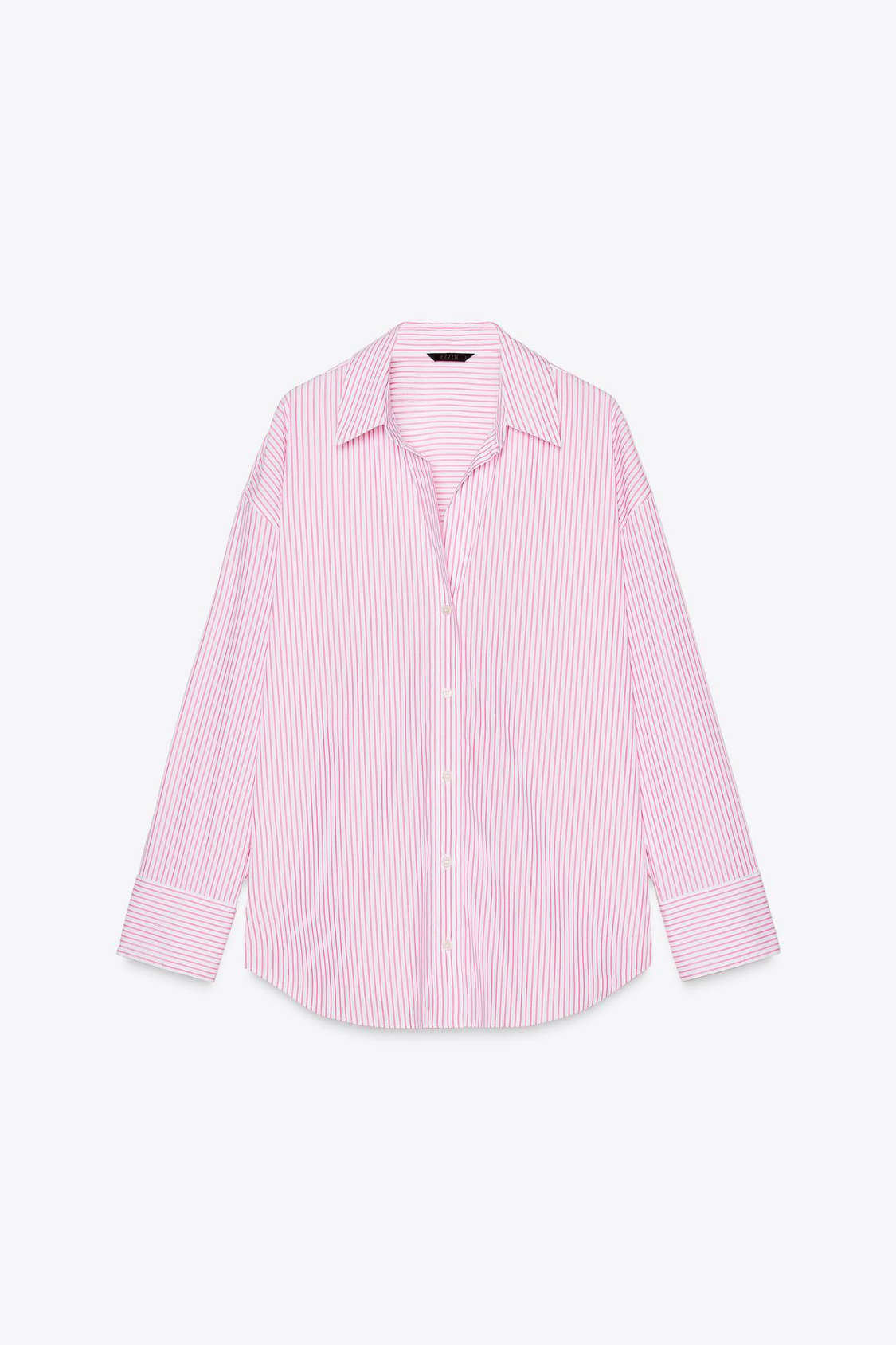 STRIPED POPLIN SHIRT MIT METALLDETAILS ROSA