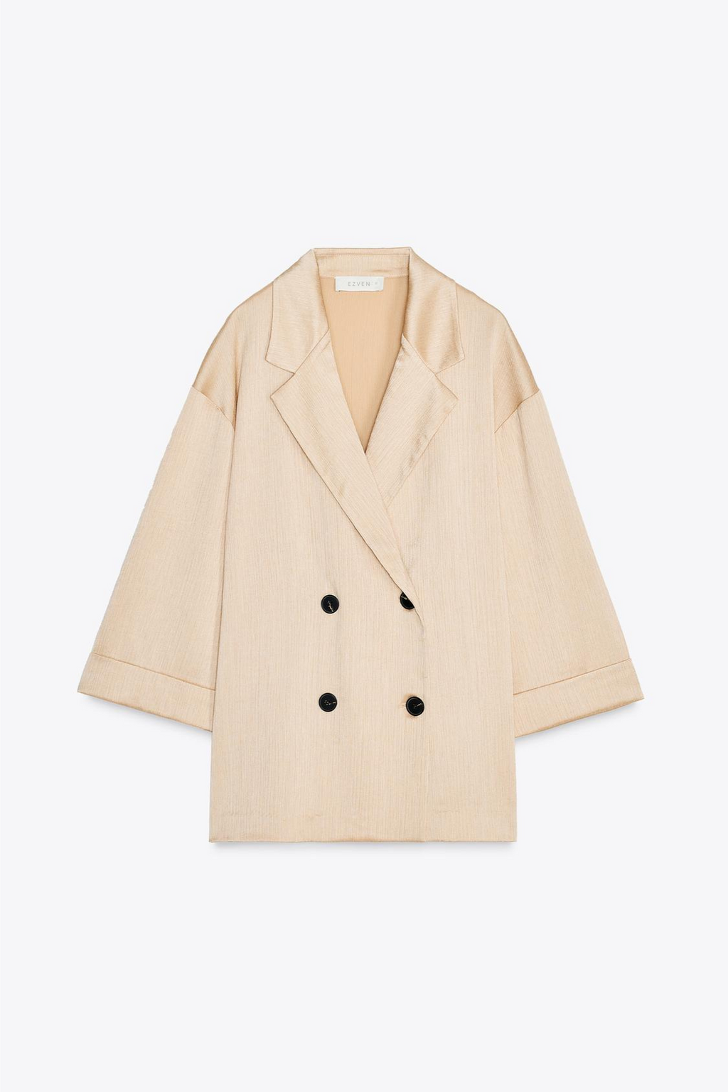 DOPPELREIHIGER BLAZER STRUKTURIERT IN BEIGE