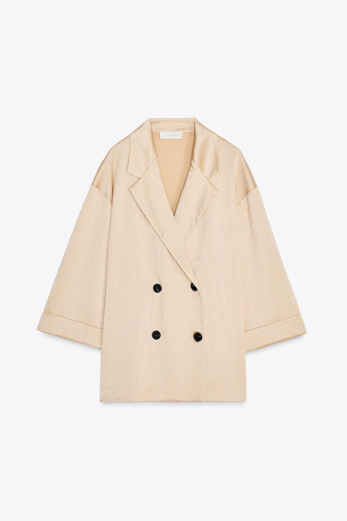 DOPPELREIHIGER BLAZER STRUKTURIERT IN BEIGE