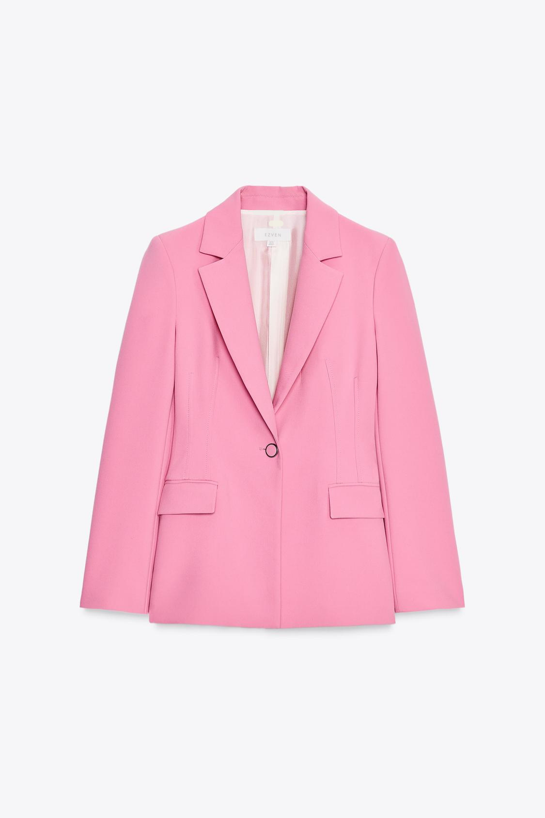 TAILLIERTER BLAZER MIT KLAPPENTASCHEN IN ROSA
